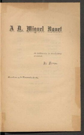 [Dedicatoria] A D. Miguel Bonet