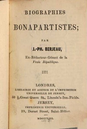 Biographies Bonapartistes