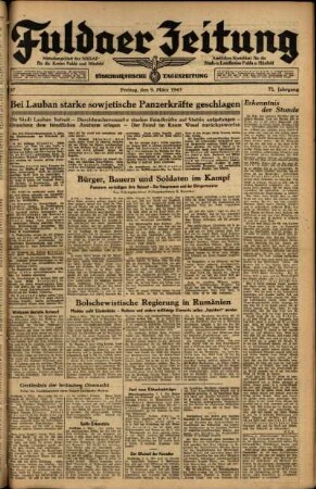 Ausgabe vom Freitag, den 09. März 1945.
