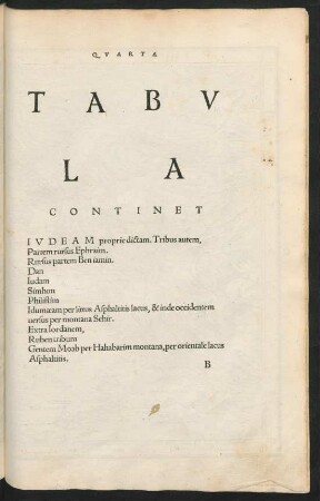 Quarta Tabula Continet Iudeam ...