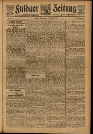 Erste Ausgabe vom Samstag, den 07. Oktober 1905.