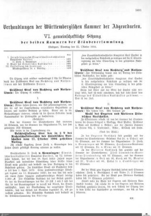 6. Gemeinschaftliche Sitzung, Stuttgart, 25.10.1904