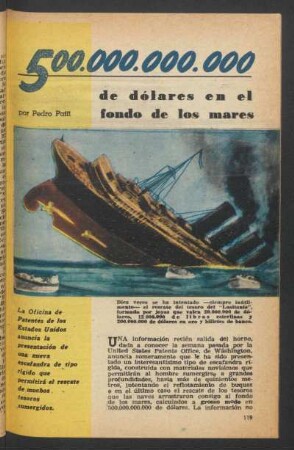 500000000000 de dólares en el fondo de los mares