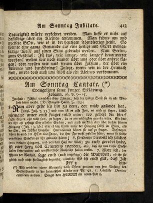 413-420, Evangelium samt kurzer Erklaerung; Vorbereitung; Eingang