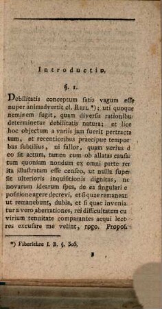 De debilitate eiusque cura