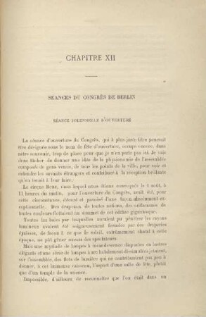 Chapitre XII. Séances du congrès de Berlin