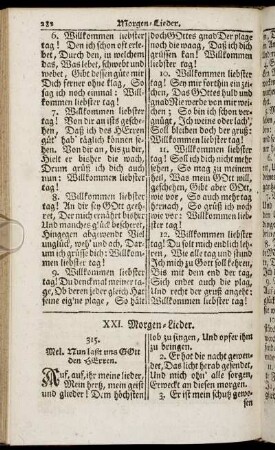 XXI. Morgen-Lieder. - XXV. Abend-Lieder.