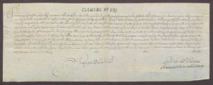 Papst Clemens XIII. gewährt allen, die an Mariae Geburt und einem andern vom Bischof zu bestimmenden Tag des Jahres die Speyrer Domkirche besuchen, für die nächsten sieben Jahre vollkommenen Ablass.