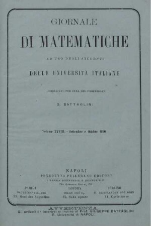 Volume XXVIII. - Settembre e Ottobre 1890.