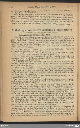 Mittheilungen aus anderen deutschen Fachzeitschriften