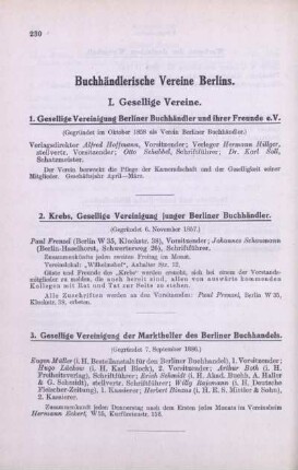Buchhändlerische Vereine Berlins