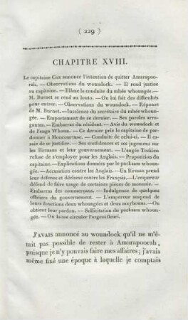 Chapitre XVIII. Le capitaine Cox annonce l'intention de quitter Amarapoorah ...