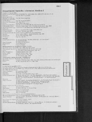 Department Sprache, Literatur, Medien I