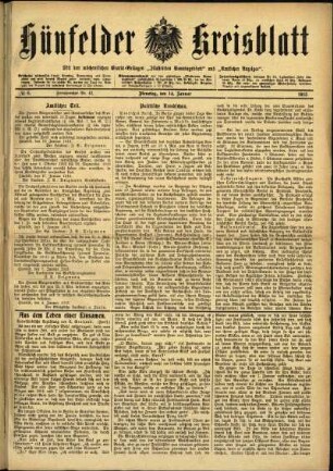 Ausgabe vom Dienstag, den 14. Januar 1913.