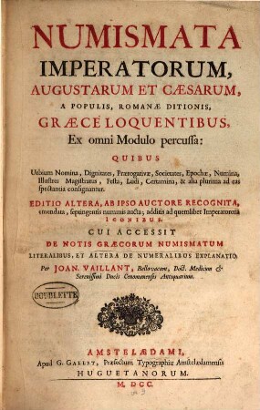 Numismata aerea imperatorum Romanorum praestantiora