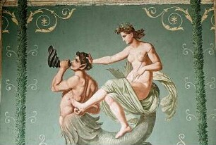 Triton mit Muschelhorn und Frau
