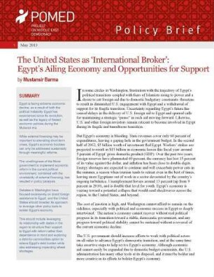 The United States as 'International Broker' : Egypt’s ailing economy and opportunities for support