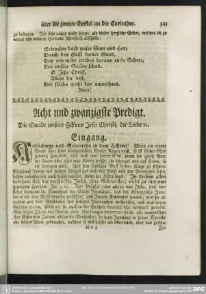 Acht und zwanzigste Predigt