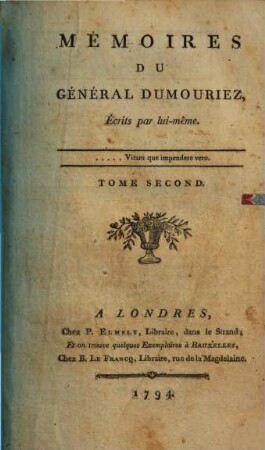 Mémoires Du Général Dumouriez, 2