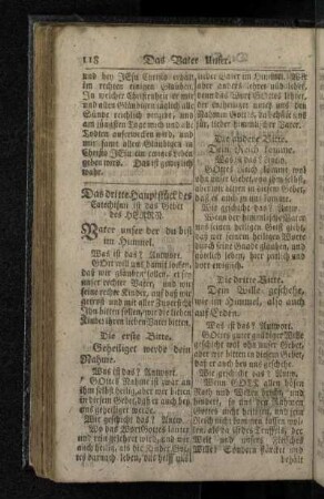 Das dritte Hauptstück des Catechismi ist das Gebet des Herrn.
