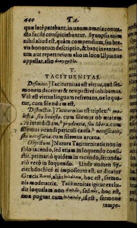 Taciturnitas. - Tyrannus.