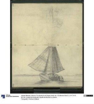 kleines Fischerboot mit Segel