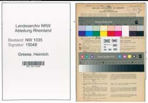 Entnazifizierung Heinrich Greese , geb. 29.05.1903 (Steiger)