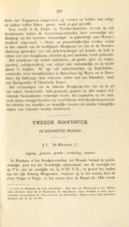 Tweede hoofdstuk. De Residentie Menado