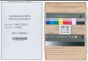 Entnazifizierung Wilhelm Kern , geb. 14.02.1899 (Monteur)