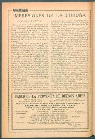 Impresiones de La Coruña : La Ciudad de Cristal [y] El dinamismo de La Coruña. [De "A B C"]