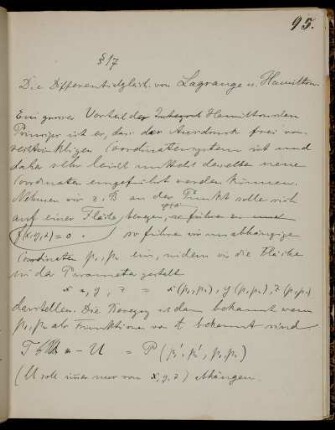 § 17. Die Differentialgleichungen von Lagrange und Hamilton