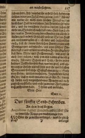 337-342, Das fünffte Send-Schreiben.