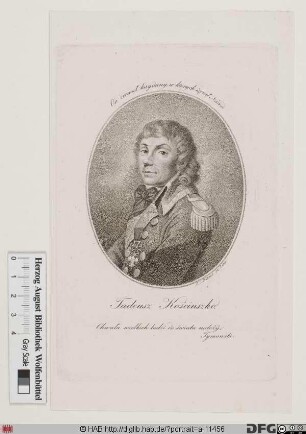 Bildnis Tadeusz (Andrzej Bonaventura) Kościuszko