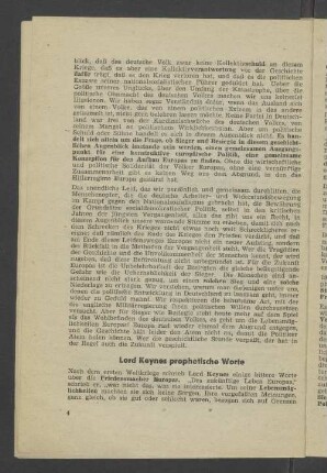 Lord Keynes prophetische Worte