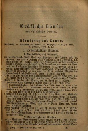 Gothaisches genealogisches Taschenbuch der gräflichen Häuser. 49. 1876