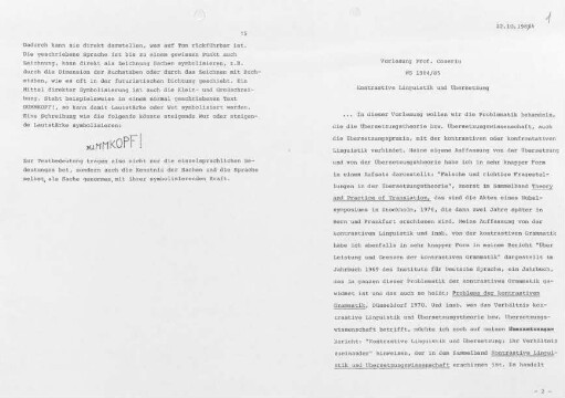 15/1-294, Vorlesung „Kontrastive Linguistik und Übersetzung“