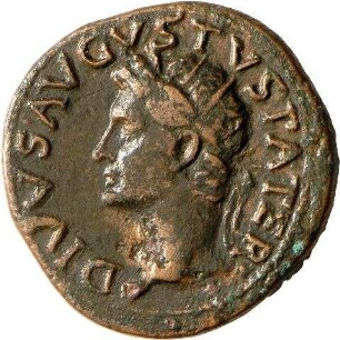 As des Tiberius mit Darstellung eines Adlers