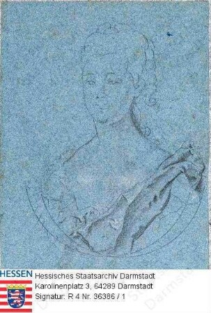 Hill, Friedrich Jakob (1758-1846) / Kostümstudie, Porträt einer jungen Frau, zwei Brustbilder in Halbmedaillon / Rückseite: Skizze eines Kindes, Kopfbild
