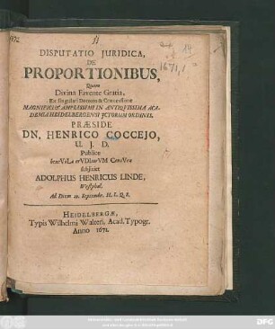 Disputatio Iuridica, De Proportionibus