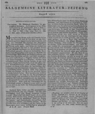 The Edinburgh Gazetteer, or geographical dictionary. Accompanied by an Atlas. Vol. 1-2. Hrsg. v. A. Arrowsmith. Edinburgh: [Constable] 1819