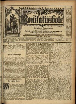 Erste Ausgabe vom Sonntag, den 05. März 1916.