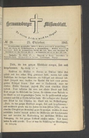 N° 20. 23. Oktober. 1905
