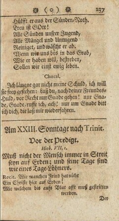 Am XXIII. Sonntage nach Trinit.