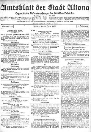 Nummer 30 : Freitag, den 24. Juni 1921