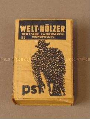 Streichholzschachtel "Pst!"
