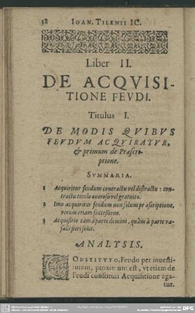 Liber II. De Acquisitione Feudi