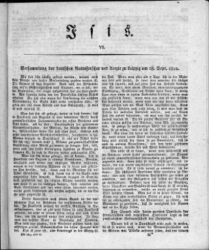 Versammlung der deutschen Naturforscher und Aerzte zu Leipzig am 18. Sept. 1822