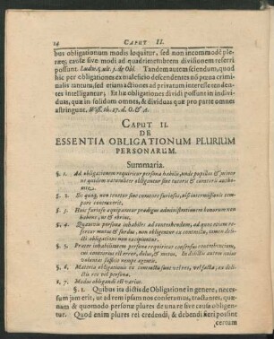 Caput II. De Essentia Obligationum Plurium Personarum.