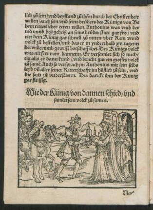 Wie der Künig von dannen schied/ und samlet sein volck zu samen.