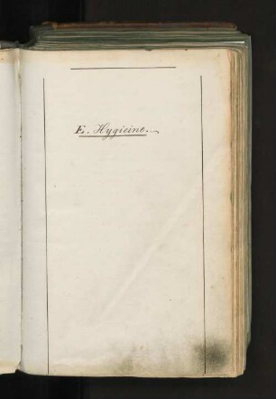 GE, Medicin, E. Hygieine: Realkatalog der Stadtbibliothek zu Hamburg